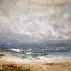 Becoming by Hudson Parkin - Original Painting on Box Canvas sized 39x39 inches. Available from Whitewall Galleries